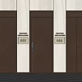Three Luxury Entrance Gates Ornate Metal Design 888 666 Number Plates Light Wall Dark Floor
