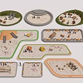 Various Shapes Sandpit Play Areas With Slides Climbing Frames And Green Borders