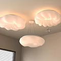 Modern Cloud Shaped White Ceiling Lights In Indoor Room Interior 3d model