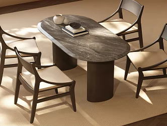 Modern Dining Chair Modern Middle-style Dining Table and Chair Middle-style Dining Table and Chair 3d model