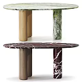 Various Modern Dining Tables With Marble Tops And Wooden Legs In Stylish Design