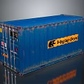 Happylov Blue Rusted Storage Container Ideal for Storing Household Living Essentials with Yellow Logo