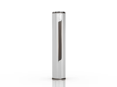 Silver Cylindrical Daily Electrical Appliance with Sleek Surface and Vertical Stripe Design 3d model