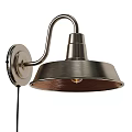 Modern Brushed Metal Wall Light With Curved Arm And Dome Shade Design For Home