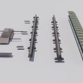 Essential Train Railway Track Components with Rails Ties and Switch Mechanisms 3d model
