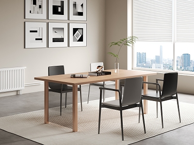 Modern Dining Table Chair Combination Dining Table Chair 3d model