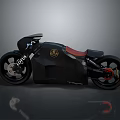 Black Scorpion Motorcycle Featuring Red Seat Sleek Body And Modern Design Emblem
