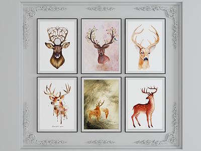 Nordic Animal Painting Decorative Painting model