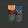 Two Transparent Perfume Bottles With Red Black Caps Altra Positive Negative Labels