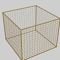 Gold Square Wire Mesh Storage Basket With Open Grid Design For Home Organization