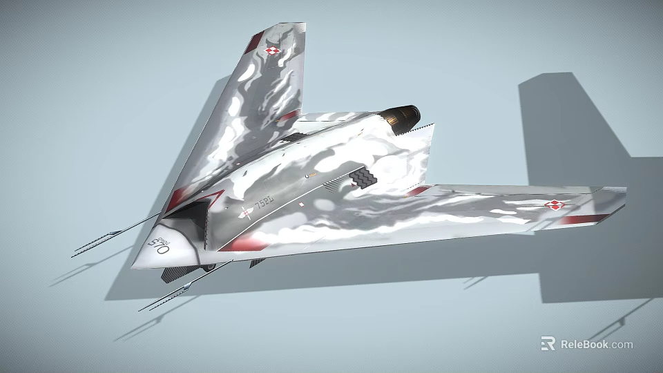 Advanced Silver Fighter Jet With Sleek Design Wing Markings And Mounted Missiles 3d model 