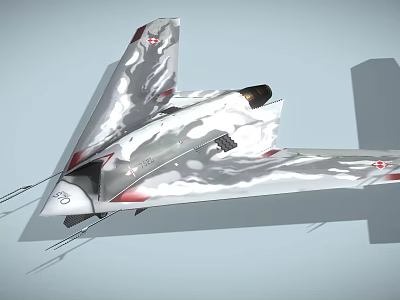 Advanced Silver Fighter Jet With Sleek Design Wing Markings And Mounted Missiles 3d model