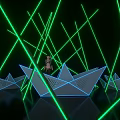 Laser Forest Meichen Linear Laser Light Paper Boat Stage Performance Props 3d model