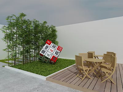 modern outdoor table and chair yard 3d model modern outdoor table and chair yard 3d model