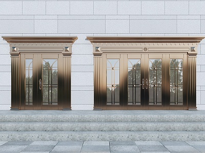 European-style gate European-style copper door outdoor door villa entrance copper door double door copper door model