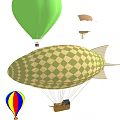 Amusement Equipment Featuring Colorful Hot Air Balloons and Playful Airships with Various Designs