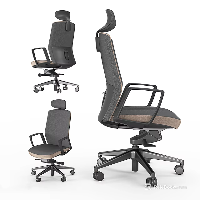 Ergonomic Modern Office Chair With Adjustable Backrest Mesh Fabric And Swivel Base 3d model 