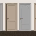 Neutral Hinged Doors with Various Panel Designs and Golden Handles on Light Walls