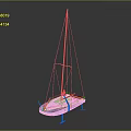 Modern NITRO Sailboat Design With Blue Pink White Hull Mast And Pontoons