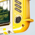 Portable Handheld Computer Yellow White And Pink Design With Screen Buttons And Handle