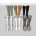 Various Styles Of Fashionable Boots In Different Colors Featuring Knee High And Lace Up Designs