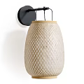 Modern Beige Diamond Pattern Wall Lamp With Black Base And Golden Edge 3d model