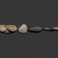 Various Colored Stones And Wood Pieces With Unique Shapes And Textures