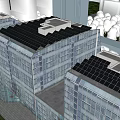 Green Surrounded High Rise Buildings With Solar Panels And Daily Electrical Appliances