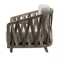 Modern Leisure Chair with Wooden Frame Crossed Armrest and Light Cushion