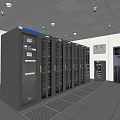 Modern Industrial Data Center Equipment With Server Racks And Cooling Systems 3d model