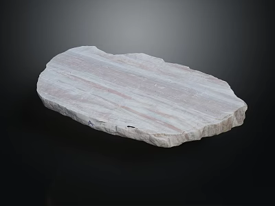 Natural Wood Stone Slab With Irregular Shape And Light Striped Texture 3d model