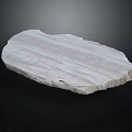 Natural Wood Stone Slab With Irregular Shape And Light Striped Texture 3d model