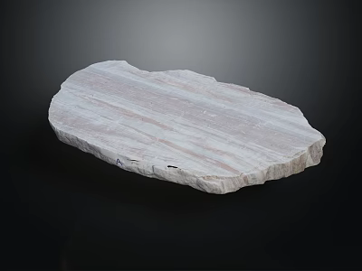 Natural Wood Stone Slab With Irregular Shape And Light Striped Texture 3d model