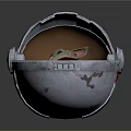 Baby Alien in White Red Detailed Pod Wrapped in Red Blanket Holding Small Object