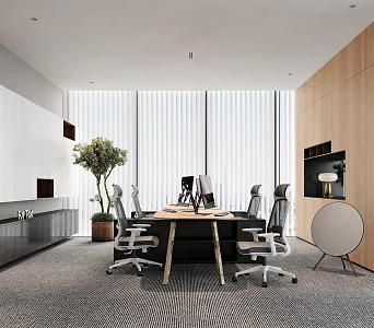modern public office area open office 3d model