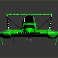 Green Sporty Racing Boat With Streamlined Design And Number 7 On Sleek Exterior