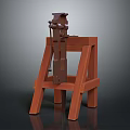 Sturdy Metal Bench Vice With Wooden Stand For Workshop Clamping Tasks