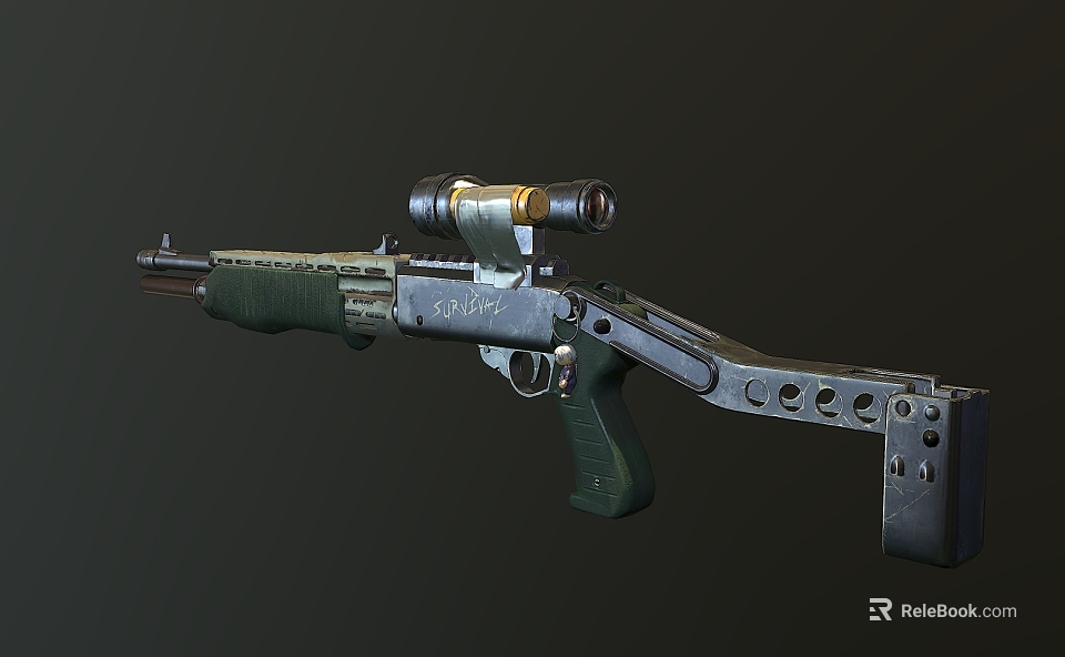 XM7 Tactical Rifle with Scope and Hollow Stock Modern Military Design 3d model 