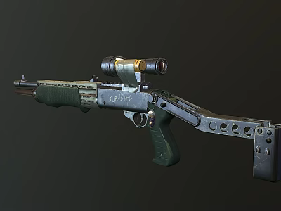 XM7 Tactical Rifle with Scope and Hollow Stock Modern Military Design 3d model