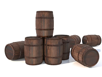 Heavy Duty Industrial Equipment For Stacking Wooden Barrels In Storage And Logistics 3d model