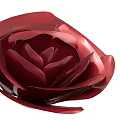 Red Rose Decorative Ornament With Shiny Layered Petals And Glossy Surface