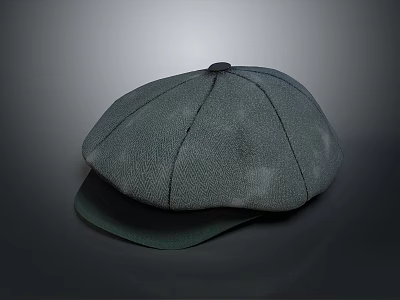Six Panel Dark Gray Flat Cap With Soft Fabric And Curved Brim For Casual Wear 3d model
