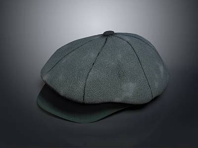 Six Panel Dark Gray Flat Cap With Soft Fabric And Curved Brim For Casual Wear 3d model