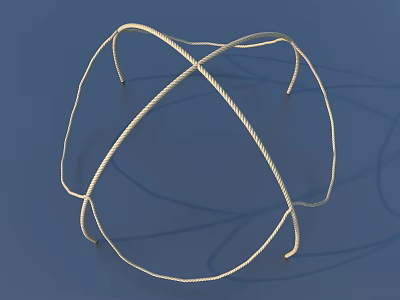 Golden Intertwined Metal Wire Decorative Living Accessory for Home Decor 3d model