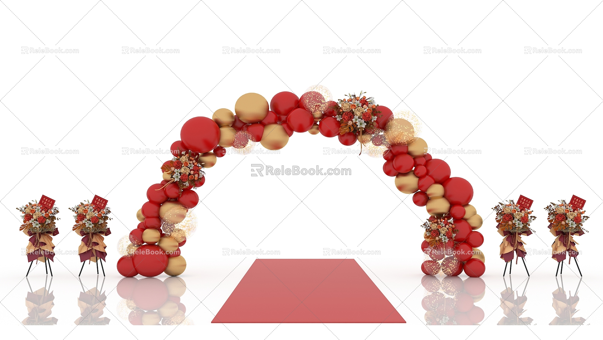 Modern Balloon Arch Balloon Decoration Opening Flower Basket Opening Arch Balloon Beauty Arch 3d model