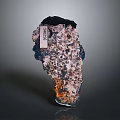 Wood Stone Material Sample With Colorful Surface Pink Blue Black Hues And Label 4052