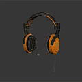 Black and Orange Wired Over Ear Headphones With Microphone For Gaming Use