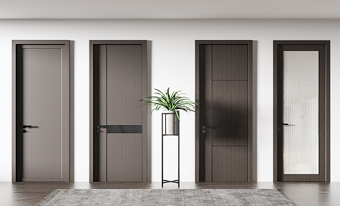 Modern swing door 3d model