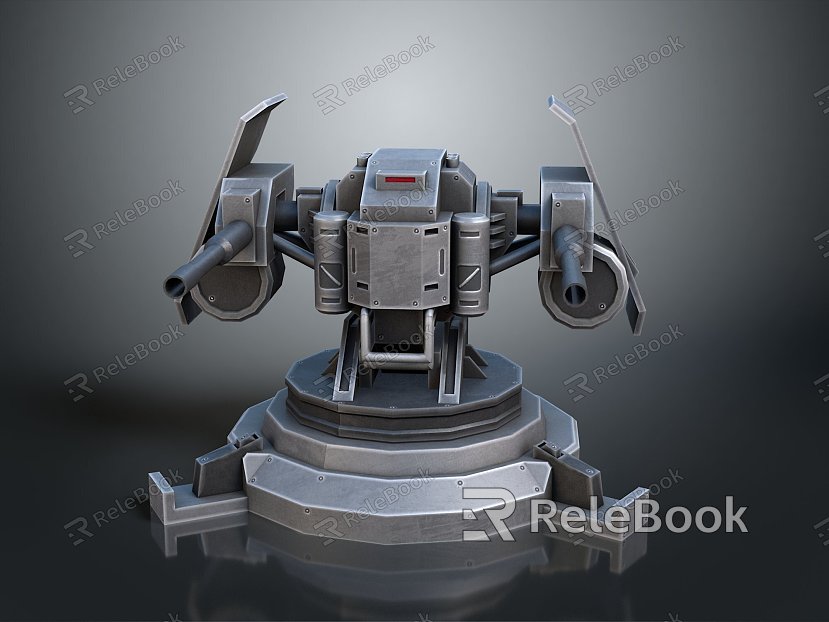 Turret Turntable Railgun Sci-fi Tower Defense Game Tower Defense Sci-fi Turret Game Turret Game Battery model