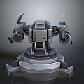 Turret Turntable Railgun Sci-fi Tower Defense Game Tower Defense Sci-fi Turret Game Turret Game Battery 3d model